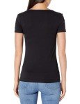 Amazon Essentials Women's 2-Pack Slim-Fit Short-Sleeve V-Neck T-Shirt, Black/White, Medium
