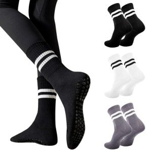 Anti-Slip Yoga Socks for Women – 3 Pairs