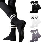 Anti-Slip Yoga Socks for Women – 3 Pairs