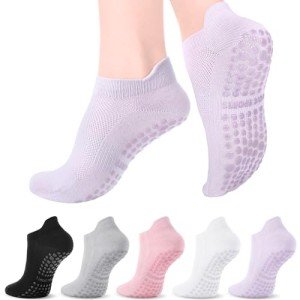 Non-Slip Yoga Socks for Women - 5 Pairs