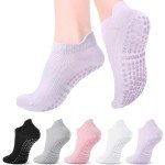 Non-Slip Yoga Socks for Women - 5 Pairs