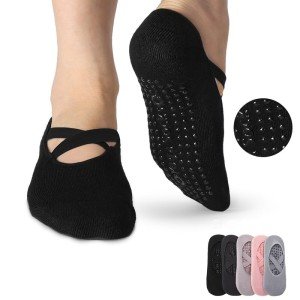 5 Pairs Non-Slip Yoga and Pilates Grip Socks