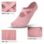 5 Pairs Non-Slip Yoga and Pilates Grip Socks
