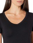 Amazon Essentials Women's 2-Pack Slim-Fit Short-Sleeve V-Neck T-Shirt, Black/White, Medium