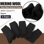 Cozy Merino Wool Thermal Socks for Women - 5 Pairs