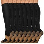 8 Pairs Copper Compression Socks for Active Women