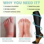 8 Pairs Copper Compression Socks for Active Women