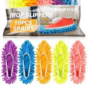 5 Pairs of Women’s Washable Mop Slippers