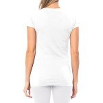 Sexy Basics Women's Cotton Stretch Color T Shirts | Casual & Active Basic Tops | Multi Packs, 5 Pack- Black/White/Grey/Navy/Charcoal, Large