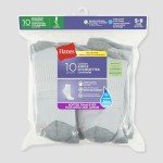 Hanes Women's White Quarter Ankle Socks, 10-Pack