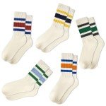 American Trends Women's Retro Striped Crew Socks 5-Pack
