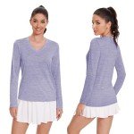 4-7 Pack Long Sleeve Shirts for Women,Moisture Wicking Shirts Long Sleeve Workout Tops for Women V Neck Hiking T-Shirts, 7 Pack Watermelon Red,green,purple,navy,dark Red,light Grey,dark Grey, Medium