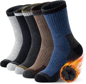 5 Pairs Merino Wool Hiking Socks for Winter
