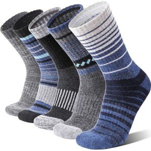 Cozy Merino Wool Hiking Socks for Women (5 Pairs)