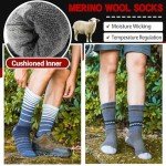 Cozy Merino Wool Hiking Socks for Women (5 Pairs)