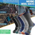 Cozy Merino Wool Socks for Winter Hiking - 5 Pairs