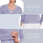4-7 Pack Long Sleeve Shirts for Women,Moisture Wicking Shirts Long Sleeve Workout Tops for Women V Neck Hiking T-Shirts, 7 Pack Watermelon Red,green,purple,navy,dark Red,light Grey,dark Grey, Medium
