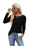 Jescakoo Women's Pleated Long Sleeve Tunic Blouse