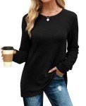 Trendy Women's Long Sleeve Striped Tunic Sweater