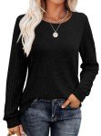 Trendy Women's Long Sleeve Striped Tunic Sweater