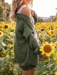 Casual Army Green Long Sleeve Cardigan for Women