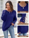 Cozy Blue Batwing Crewneck Sweater for Women