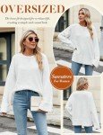 Oleda Women's Oversized Fuzzy Knit Sweater - White