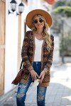Printed Lightweight Open Front Cardigan with Pockets