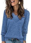 Famulily Women's V-Neck Lightweight Pullover Sweater