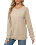 Jescakoo Women's Cable Knit Fall Sweatshirt