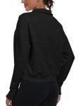MoFiz Women's Fleece Half Zip Cropped Hoodie