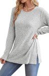 Lightweight Grey Long Sleeve Women's Sweater XL