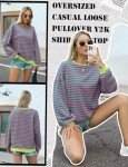Striped Oversized Y2K Crewneck Sweatshirt for Women