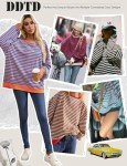 Striped Oversized Y2K Crewneck Sweatshirt for Women