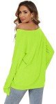 Chic Off-Shoulder Long Sleeve Neon Sweater Top