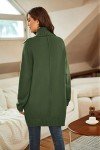 Grace Karin Open Front Long Cardigan - Army Green