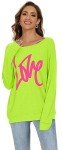 Chic Off-Shoulder Long Sleeve Neon Sweater Top