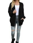 Oversized Black Chunky Knit Cardigan for Women