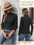 Xukk Women's Casual Turtleneck Pullover Sweater