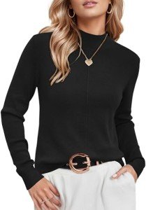 Arach&Cloz Women's Cashmere Turtleneck Sweater - Black