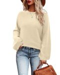 Long Sleeve Ribbed Crew Neck Sweater for Women