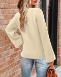 Long Sleeve Ribbed Crew Neck Sweater for Women