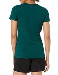Amazon Essentials Women's Classic-fit Short-Sleeve Crewneck T-Shirt, 2-Pack Dark Green/Powder Blue, Large