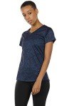 icyzone Workout Shirts Yoga Tops Activewear V-Neck T-Shirts for Women Running Fitness Sports Short Sleeve Tees (M, Royal Blue/Purple/Charcoal)