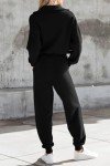 PRETTYGARDEN Women's Black Sweater & Jogger Set