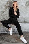 PRETTYGARDEN Women's Black Sweater & Jogger Set