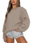 Trendy Women's Brown Crewneck Sweatshirts for Fall