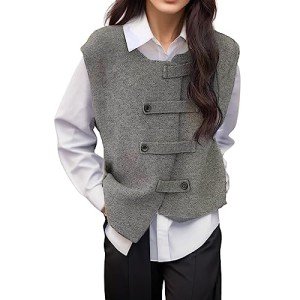 Trendy Oversized Sleeveless Sweater Vest for Women