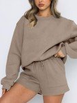 Trendy Women's Brown Crewneck Sweatshirts for Fall