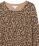 Lightweight Crewneck Sweater in Camel Animal Print